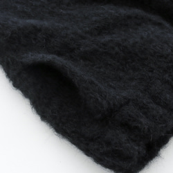 柔軟馬海毛手工針織外套針織開襟衫（黑色） 第11張的照片