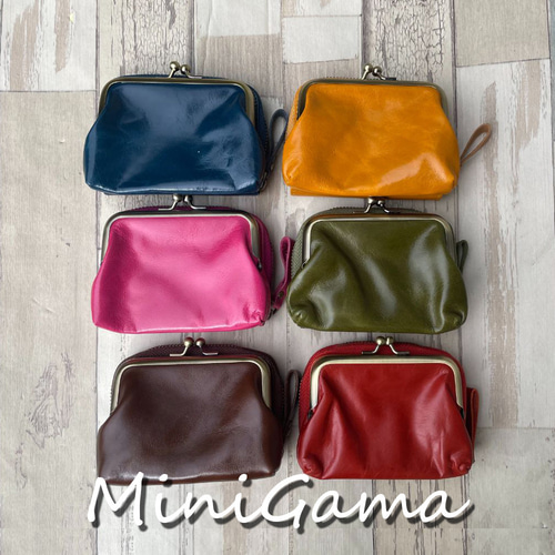 入れ替えSALE】minigama がま口 ミニ財布 レザー 財布 レディース 本革