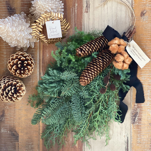 creema限定 〜オレゴン産モミの木とヒバのナチュラルChristmasスワッグ