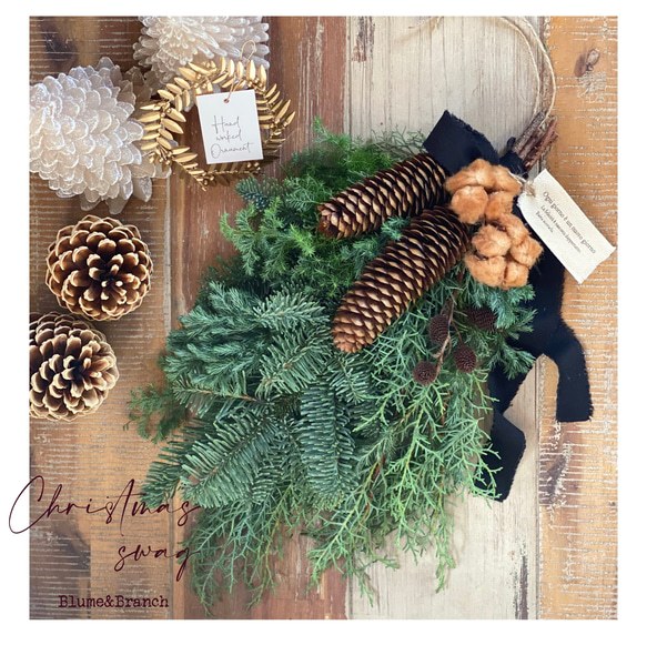 creema限定 〜オレゴン産モミの木とヒバのナチュラルChristmasスワッグ