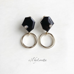 KAKERA triple hoop pierce/earring(Black) 1枚目の画像