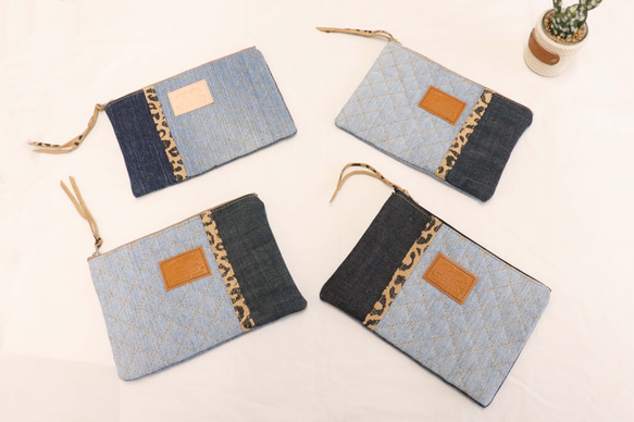 Gucci デニムキルティングポーチ