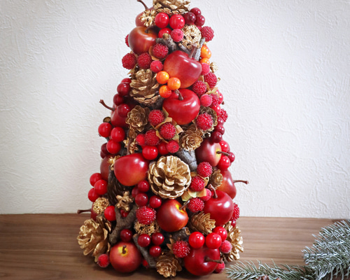 280cm クリスマスツリー☆松ぼっくり付きツリーに赤い飾り【展示品特価】 280cm クリスマスツリー☆松ぼっくり付きツリーに赤い飾り【展示品特価