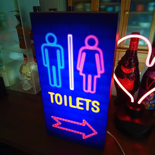 Mサイズ】トイレ 便所 化粧室 TOILET レストルーム ネオン系
