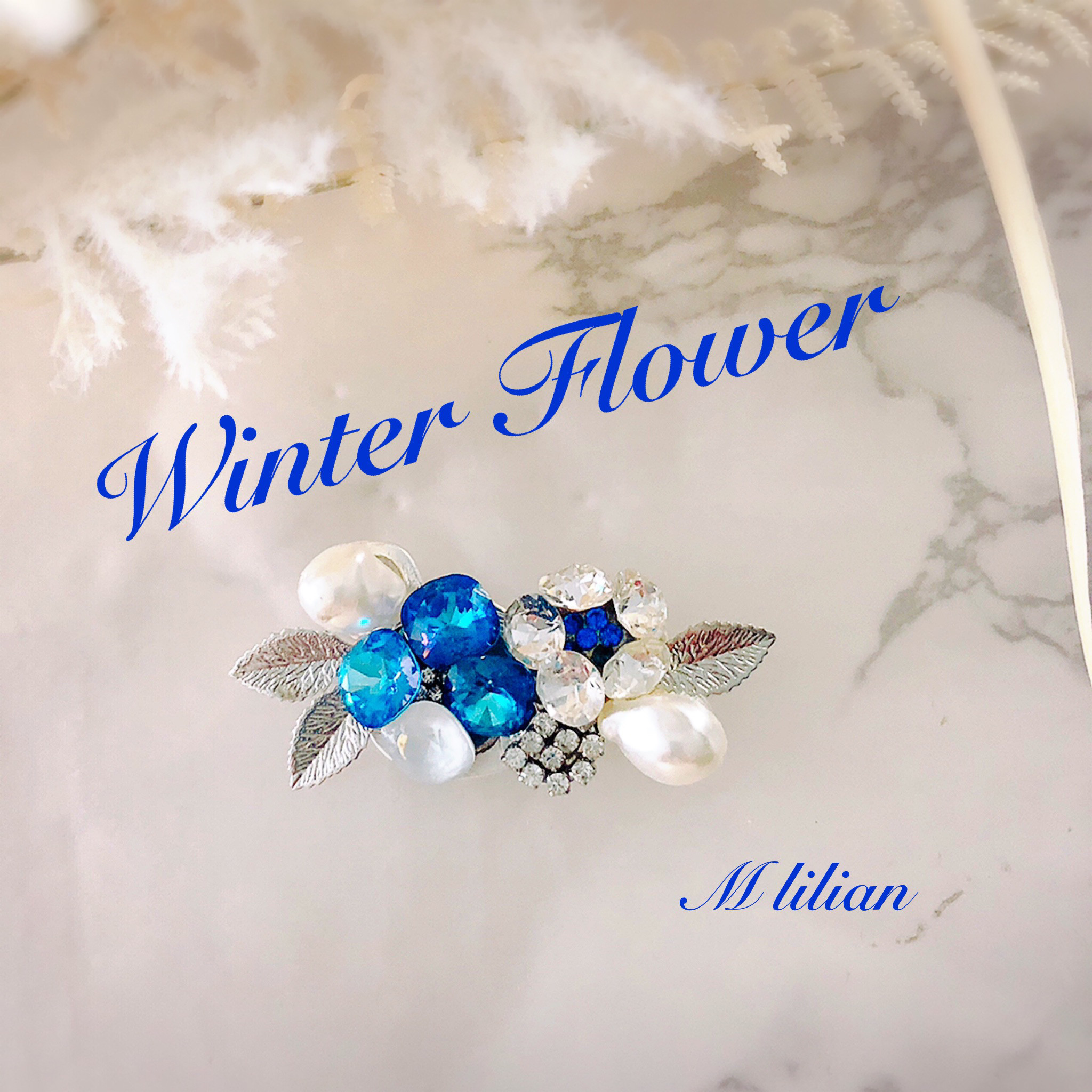 winter fiowers 冬の花ブローチ　　グルーデコアクセサリー