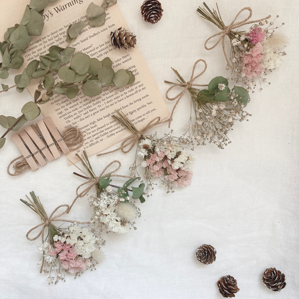 送料無料】ふんわりカラー＊ナチュラルドライフラワーガーランド