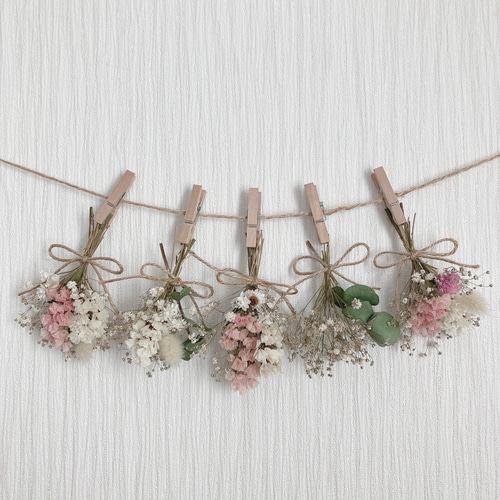送料無料】ふんわりカラー＊ナチュラルドライフラワーガーランド