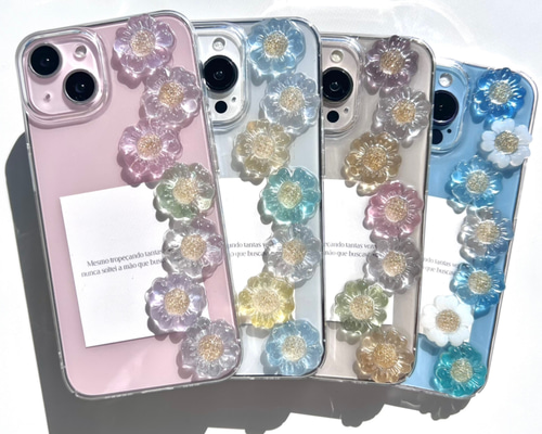 R68 shunkashuutou クリアケース お花ケース フラワーケース iPhone