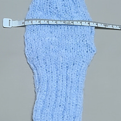 ハンドメイド　手編み　アームウｫーマ　指無し手袋　ベビーブルー　フリーサイズ 6枚目の画像
