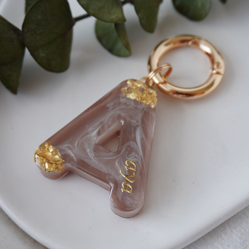 両面文字入れ可【ニュアンスマーブル】名入れ 文字入れ レジン プチ