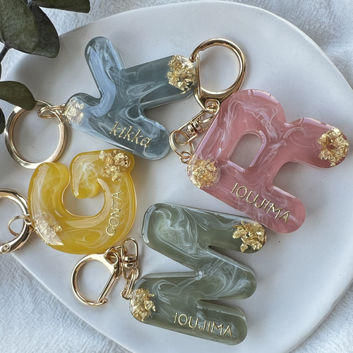 両面文字入れ可【ニュアンスマーブル】名入れ 文字入れ レジン プチ