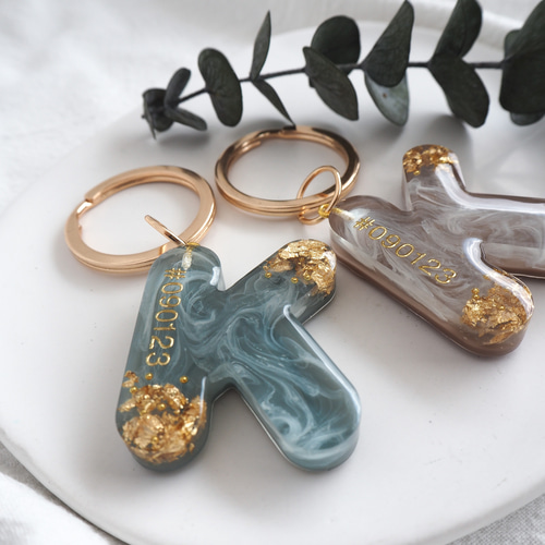 両面文字入れ可【ニュアンスマーブル】名入れ 文字入れ レジン プチ