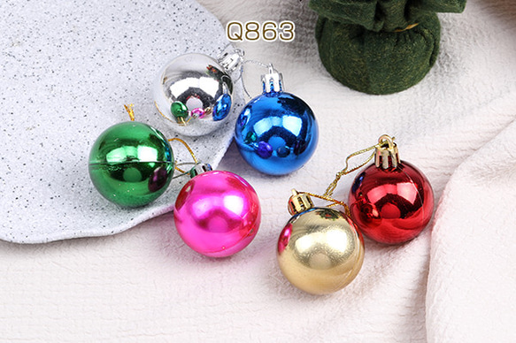 Q863 3袋 クリスマス装飾 クリスマスツリー飾り ボール 3X（1袋
