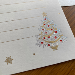 再入荷！イタリア製　品のある、大人のクリスマスカード！『エンボス加工　きらきら箔押し　ツリー柄』～タッセル付き～ 9枚目の画像
