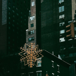 e701　マンハッタン スノーフレイク、NYCアーバンクリスマスプリントポスター 5枚目の画像