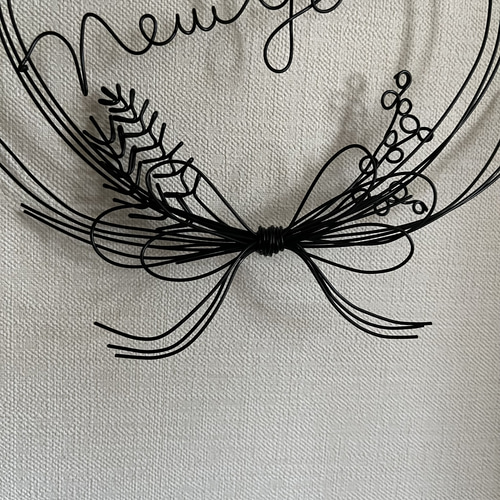 お正月飾り ハッピーニューイヤーのリース ワイヤーアート