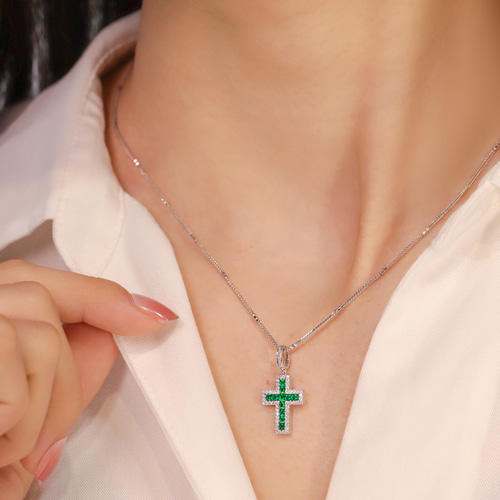 k18 クロス　ネックレス　necklace cross top エメラルド