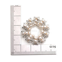 ERG-2235-R [2pieces] 珍珠圓形耳環 ,珍珠圓形耳釘 第5張的照片