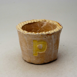 陶器製（2号ポット相当）多肉植物の欲しがる植木鉢 PSc-イエロー 5304 1枚目の画像