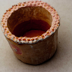 陶器製（2号ポット相当）多肉植物の欲しがる植木鉢 PSc-ピンク 5305 2枚目の画像