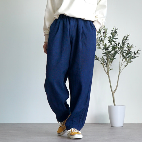 【人気品】ブルーブルー　インディゴ染め　刺子　ズボン　パンツ　ネイビー 人気品】ブルーブルー インディゴ染め 刺子 ズボン パンツ