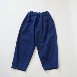 刺し子織ボンタンパンツ/ネイビー/三河木綿 ロングパンツ UZUiRO