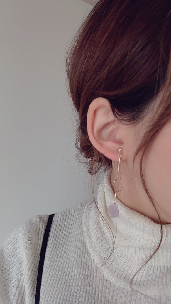KAKERA design stick pierce/earring(Lavender) 2枚目の画像