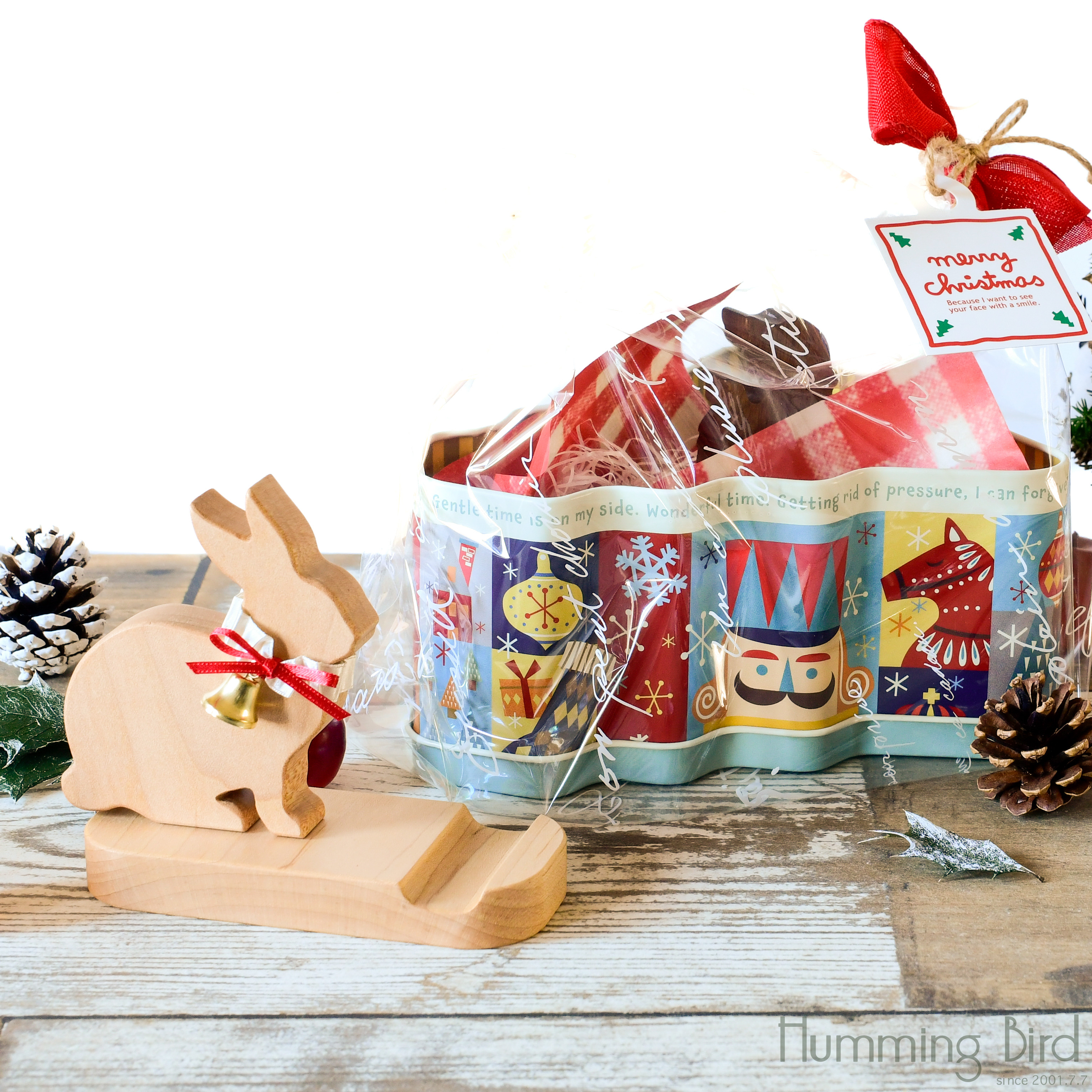 ★Xmas北欧ギフト缶★ウサギ【スリムタイプ】のスマホスタンド 4,720円