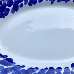 オーバル皿 26cm  マヨリカ焼き イタリア陶器　青いお皿　海　OVL023 7枚目の画像