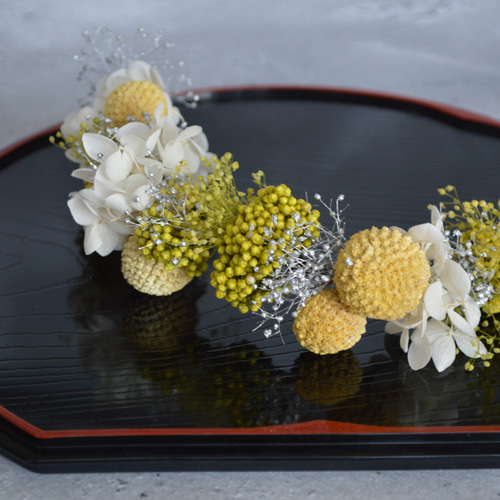 花飾り_成人式_髪飾り_和装髪飾り_緑のハーフ花冠(和装_振袖_白無垢_髪 