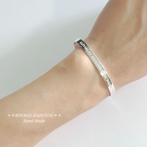 世界に一つ◇オリジナルシルバーバングル5mmタイプ オーダーメイド
