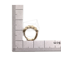 ERG-2240-G【2 件】圓形 CZ 一觸式耳環，圓形一觸式耳釘 第5張的照片