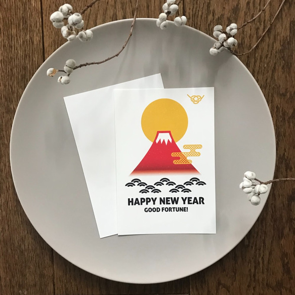 官製はがき 年賀状5枚セット 2024年  赤富士　富士山　 4枚目の画像