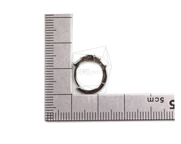 ERG-2241-R【2 件】圓形 CZ 一觸式耳環，圓形一觸式耳釘 第5張的照片