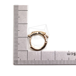 ERG-2242-G【2 件】圓形 CZ 一觸式耳環，圓形一觸式耳釘 第5張的照片