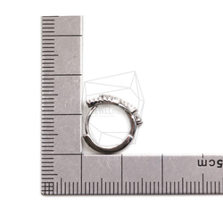 ERG-2242-R【2 件】圓形 CZ 一觸式耳環，圓形一觸式耳釘 第5張的照片