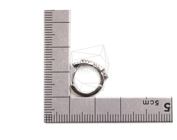 ERG-2242-R【2 件】圓形 CZ 一觸式耳環，圓形一觸式耳釘 第5張的照片