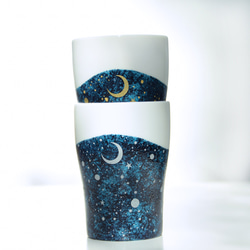 夜空と三日月のフリーカップ（シルバー 6枚目の画像