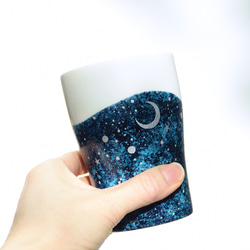 夜空と三日月のフリーカップ（シルバー 1枚目の画像