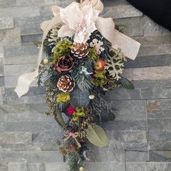 毎年飾れる！具だくさんのクリスマススワッグ ドライフラワー 玄関