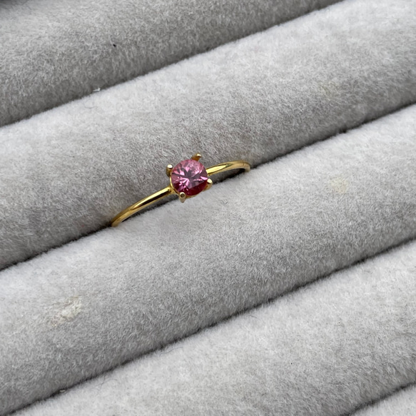 残り1点。　Rose pink ring … Malaya Garnet 6枚目の画像