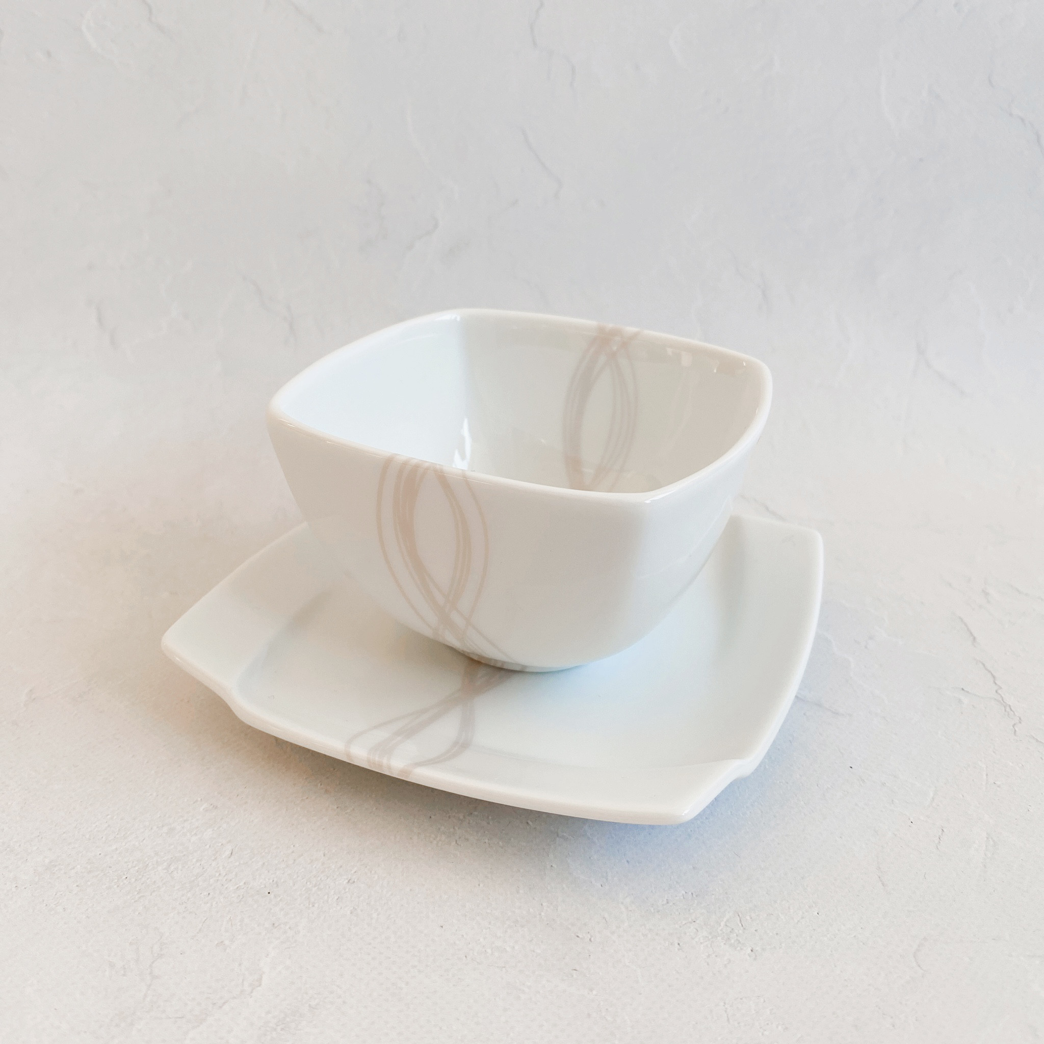 【新品/未使用】手描き、ポーセラーツ/小皿5枚、湯呑み1個