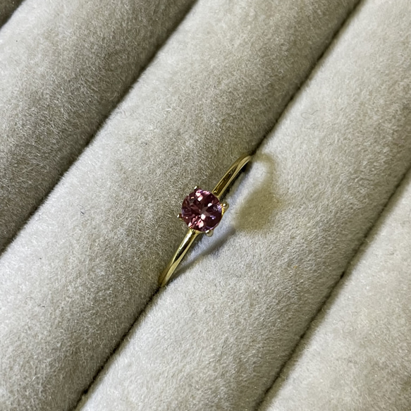 残り1点。　Rose pink ring … Malaya Garnet 11枚目の画像