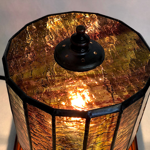 ノスタルジーシリーズ!! ステンドグラスランプシェード(アンバー