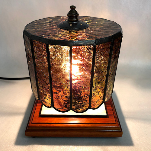 ノスタルジーシリーズ!! ステンドグラスランプシェード(アンバー