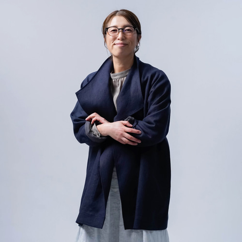 wafu】リネンコート 私達がえらぶ最適のリネン 裏付ウイングカラー