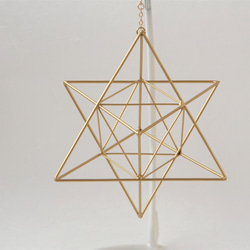 マカバ  120-24 ゴールド 神聖幾何学 星形八面体 波動調整装置 地場調整 瞑想 Merkaba 1枚目の画像