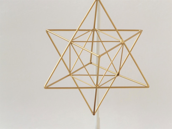 マカバ  120-24 ゴールド 神聖幾何学 星形八面体 波動調整装置 地場調整 瞑想 Merkaba 9枚目の画像