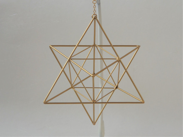 マカバ  120-24 ゴールド 神聖幾何学 星形八面体 波動調整装置 地場調整 瞑想 Merkaba 3枚目の画像