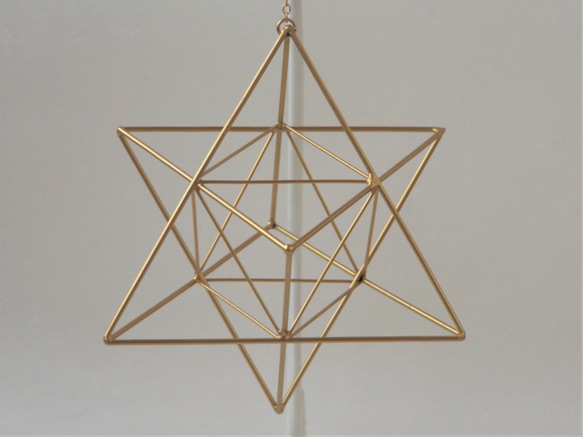 マカバ  120-24 ゴールド 神聖幾何学 星形八面体 波動調整装置 地場調整 瞑想 Merkaba 5枚目の画像
